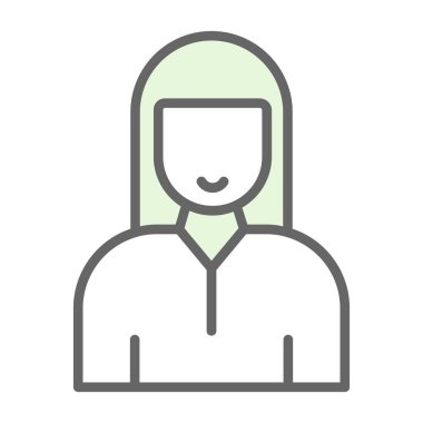 kız düz simgesi, vektör illüstrasyonu