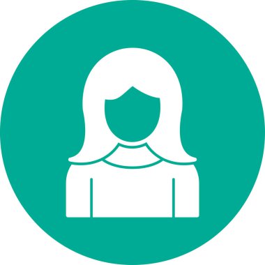 kız düz simgesi, vektör illüstrasyonu