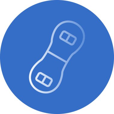 Snowboard düz ikonu, kış sporu konsepti, snowboard ekipman tabelası, vektör illüstrasyonu 