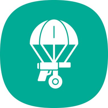 Paraşüt. Web simgesi basit illüstrasyon