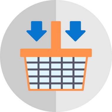 Alışveriş sepeti simgesi, vektör illüstrasyonu