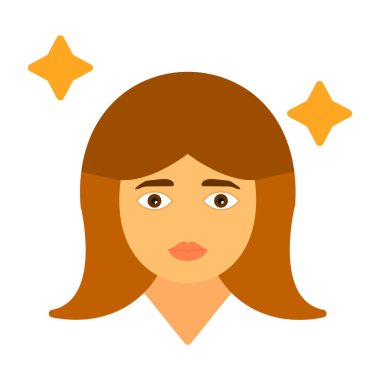 kadın avatar simgesi, vektör illüstrasyonu 