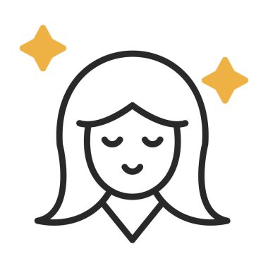 kadın avatar simgesi, vektör illüstrasyonu 