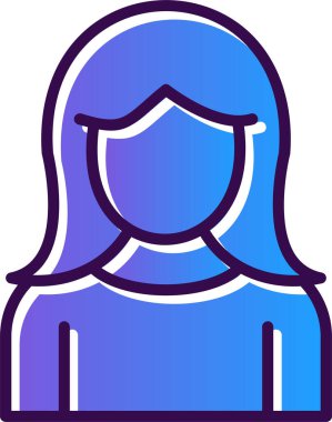 kız düz simgesi, vektör illüstrasyonu