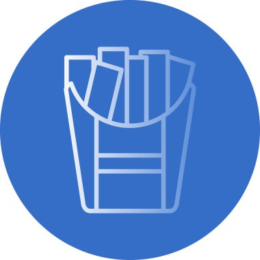 Patates kızartması düz simgesi, vektör çizimi basit tasarım