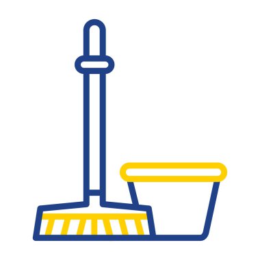 Mop and bucket. web icon simple illustration            