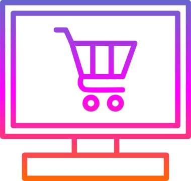 Çevrimiçi Dükkan simgesi, vektör illüstrasyonu