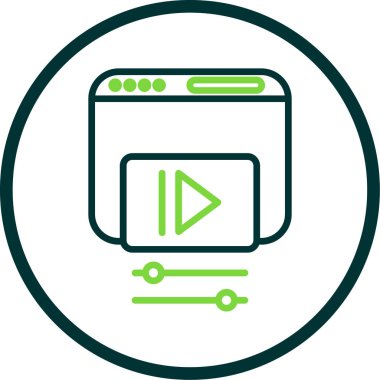 Modern video oynatıcının vektör illüstrasyon simgesi