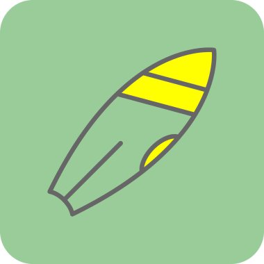 Sörf tahtası simgesinin vektör çizimi 