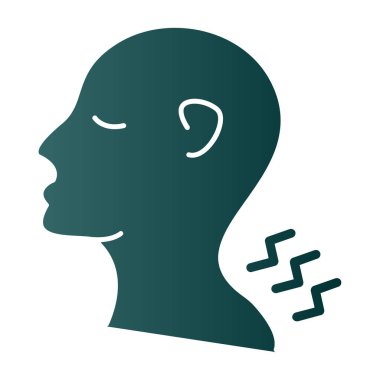 Baş ağrısı ikonu. düz dizayn.