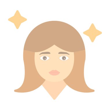 kadın avatar simgesi, vektör illüstrasyonu 