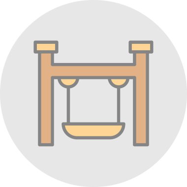 ahşap masa simgesi vektör illüstrasyonu