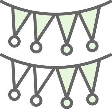 karnaval çelenkleri simgesi, vektör illüstrasyonu