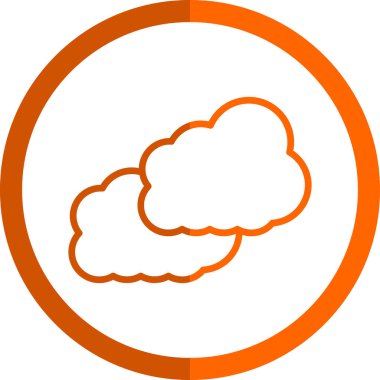 Basit Bulutlu hava simgesi, vektör illüstrasyonu