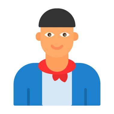 çiftçi vektör düz renk simgesi