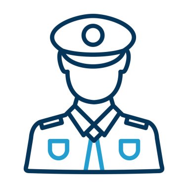 Memur vektör ince çizgi simgesi