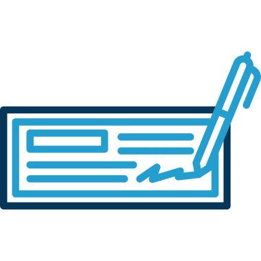 Çek düz simgesinin vektör illüstrasyonu