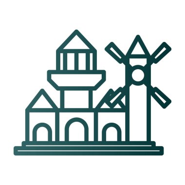 Bina simgesi. vektör illüstrasyonu