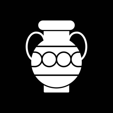 Antik Yunan vazosu ikonu, karikatür tarzı. Amforo vektör illüstrasyonu             
