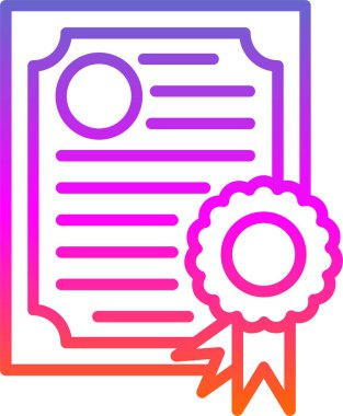 Diploma yassı simgesi, vektör illüstrasyonu