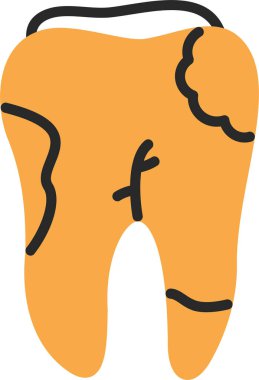 Bir dişin vektör illüstrasyonu simge taşır