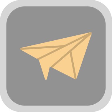 Kağıt düzlem vektör simgesi beyaz arkaplanda izole edildi.