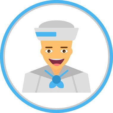 Denizci. Web simgesi basit illüstrasyon