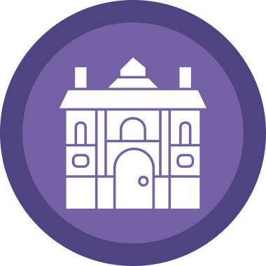 Bir bina simgesinin vektör illüstrasyonu