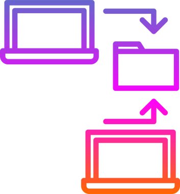 Veri paylaşım simgesi, vektör illüstrasyonu