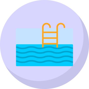 Yüzme havuzu simgesinin vektör illüstrasyonu 