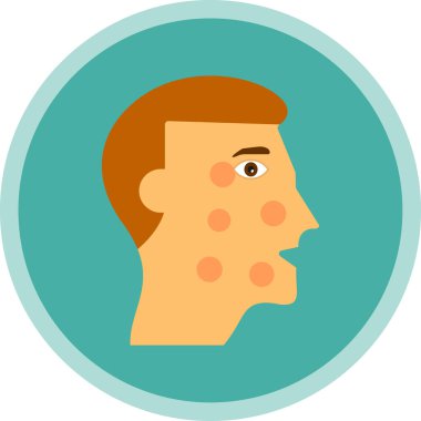 Yüz derisi ikonu olan bir adam. Düz renk tasarımı. vektör illüstrasyonu.