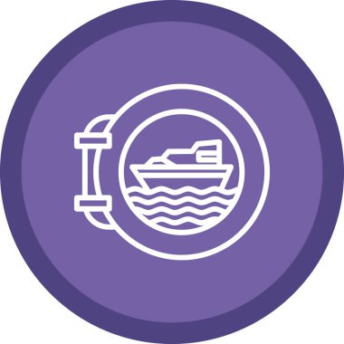 Bir tekne simgesinin vektör illüstrasyonu