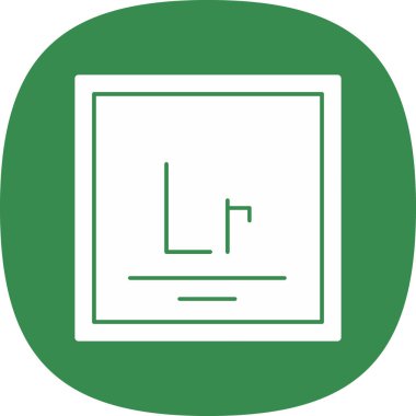 Lawrencium simgesinin vektör çizimi