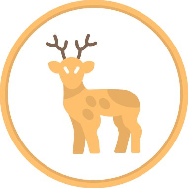 Ren geyiği. Web simgesi basit illüstrasyon