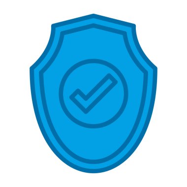 Onay işareti simgesi, vektör çizim kalkan