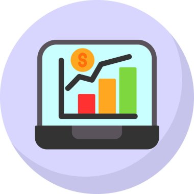 İş grafiği Web simgesi vektör illüstrasyonu