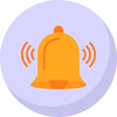 Tek izole çan simgesinin vektör illüstrasyonu 