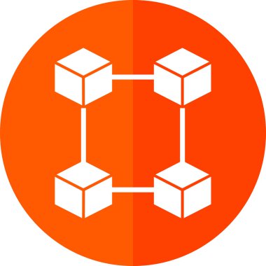 Blockchain simgesi, vektör illüstrasyonu basit tasarım
