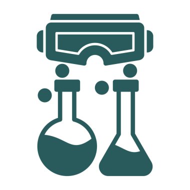 Laboratuvar matarası vektör ikonu. düz vektör çift renk gri ve yeşil semboller. Yuvarlak açılar. Beyaz bir arka planda. Web ve mobil için tasarlandı