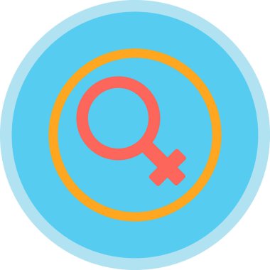 kadın cinsiyet sembolü düz yuvarlak vektör simgesi