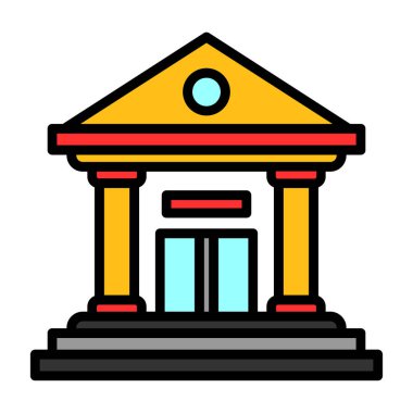 Bina. Web simgesi basit illüstrasyon