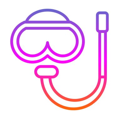 Şnorkelleme simgesi, vektör illüstrasyonu 