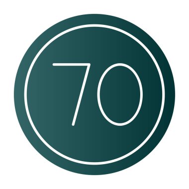 7 numaralı işaret simgesi. 6 numaralı sayı simgesinin birinci kalite kalitesi. Grafik tasarımı, web sitesi simgesi. Vektör çizimi. Web siteleri ve simge.