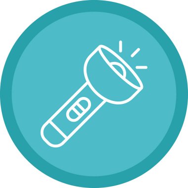 Flashlight düz simgesi, vektör illüstrasyon tasarımı