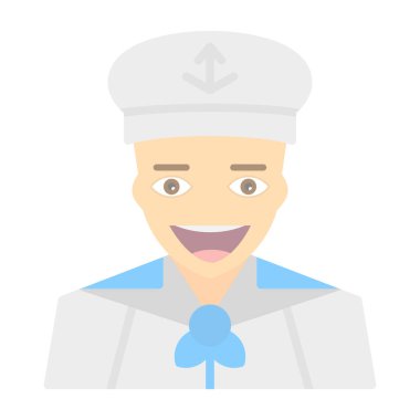 Denizci. Web simgesi basit illüstrasyon