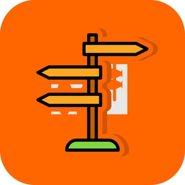 Yön, işaret direği simgesi. Basit vektör illüstrasyonu