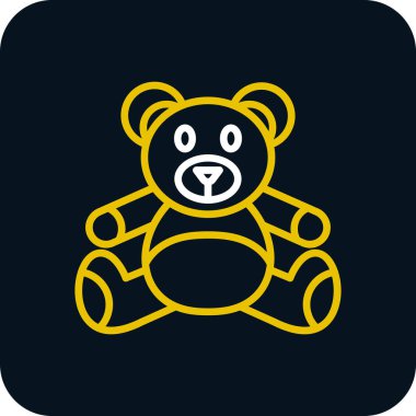 Web tasarımınız için siyah arkaplanda ayı vektör simgesi