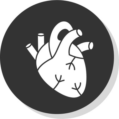 İnsan kalbi simgesi, vektör illüstrasyonu basit tasarım