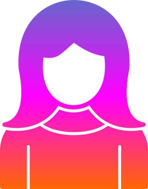 kız düz simgesi, vektör illüstrasyonu