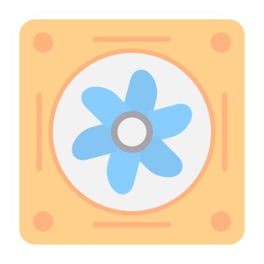 Soğutucunun vektör çizimi. Havalandırma fan çizimi, pictogram